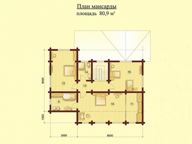 2 этаж - 80,9